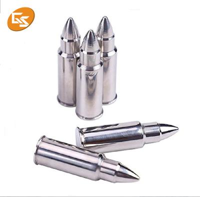 China Sustainable High Quality Bullet Shape Stainless Steel Ice Cube Bullet Ice Stone Whiskey for sale