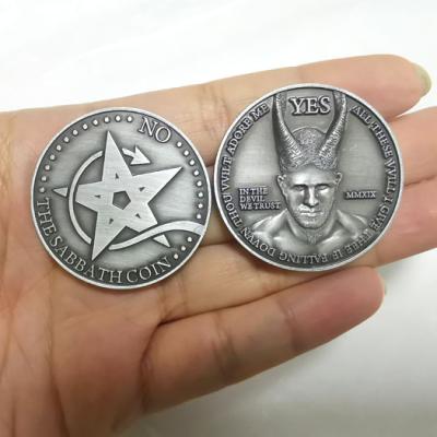 China Custom 3D Effect Antique Ribbon Metal Coin Challenge Coin From Europe Yes Or No for sale