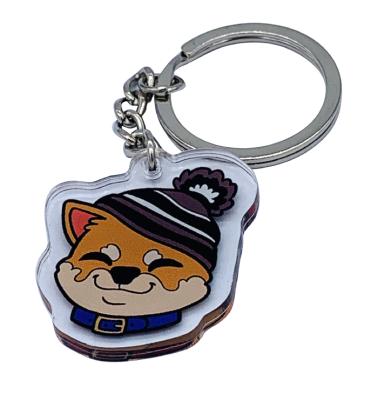 China Custom Wholesale Hot Selling Acrylic Key Chain Cute Cartoon Dog Plastic Acrylic Key Chain Custom for sale