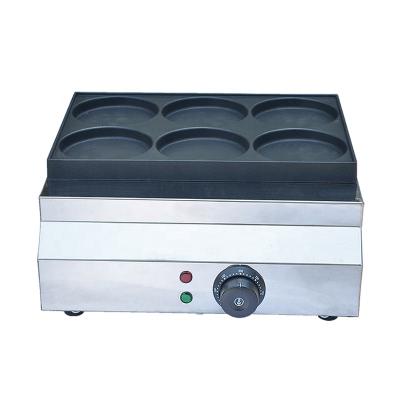 China Grocery Store Free Shipping CE Approed 1 Set New Design High Quality Electric 6 Hole Hamburger Making Machine 110MM Size Pancake Machine for sale