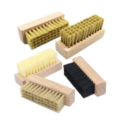 China Nylon Hair Cleaning Mini Shoe Cleaning Brush Set Handled Shoehair Boar Wood for sale