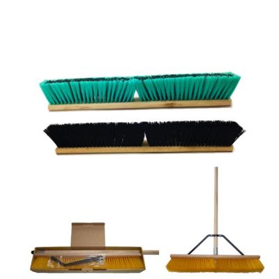 China Floor Cleaning Outdoor Grass Brooms Floor Sweeper Bristle Push Broom Brush for sale