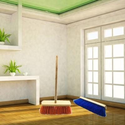 China Indoor Soft Broom And Dustpan Floor Broom Indoor Household Sweeps With Wooden Stick for sale