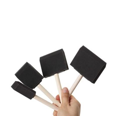 China Decoration Handle Wooden Sponge Paintbrush and Poly Foam Brush for Painting DIY Crafts for sale