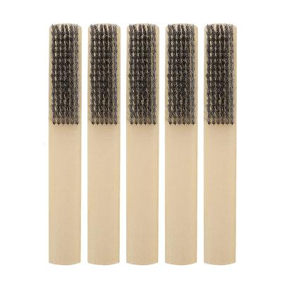 China Situations Factory Supply Wood Handle Rubbing Steel Wire Brooms Rust Remover Brushes For Slag Cleaning Welding Rust for sale