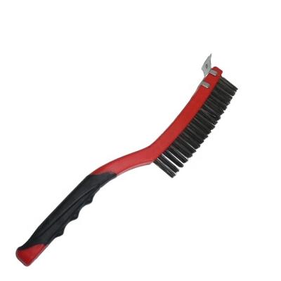 China Cleanning Factory Supply Scraper Handle Wire Brush Plastic Wire Brushes for sale