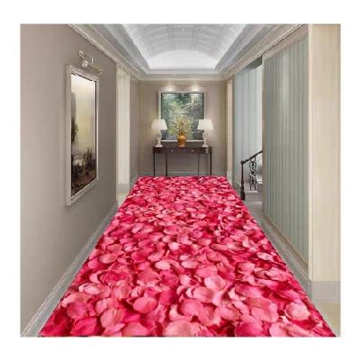 China Modern 3D Hallway Rose Carpet Chinese Carpet Romantic Carpet for sale