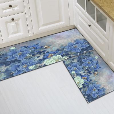 China Custom Printing Non Slip Floor Mat Kitchen Rug Washable Runner Anti-Slip for sale