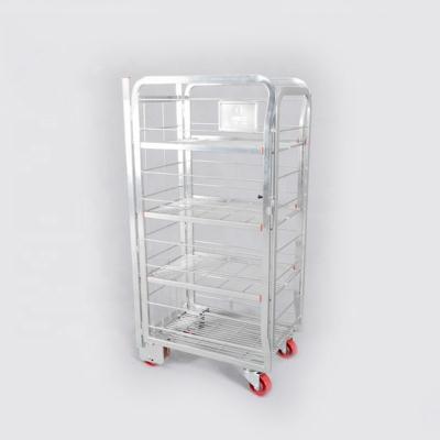 China Other Manufacturer Direct Sales Light Duty Four Tiers Shelves Milk Cart Roll Cage Milk Cart for sale