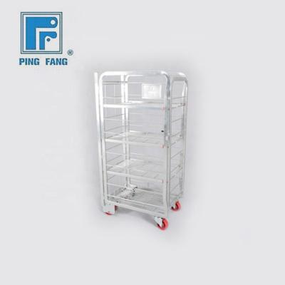 China High Quality Customized Heavy Duty Four Wheel Folding Milk Cart for sale