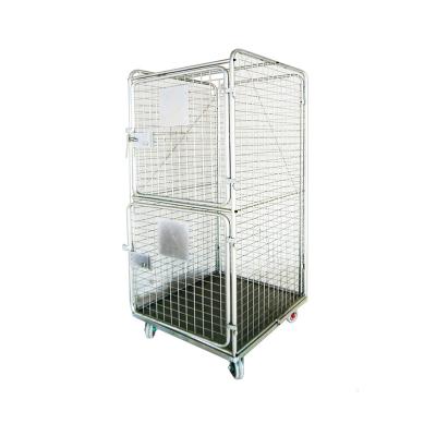 China Hot Dip Zinc Collapsible Mobile Industrial Collapsible Storage Laundry Safety Transportation High Quality Rolling Cages Trol for sale