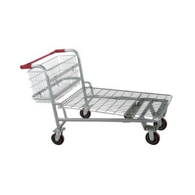 China Heavy Duty Industrial Logistic Storage Metal Carts Warehouse Carts Hand Push Platform Cart for sale