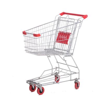 China Unveiling Style American Supermarket Wire Shopping Trolley Carts With Baby Seat Maker for sale