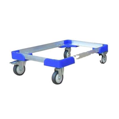 China Hot Sale 4 Wheel Aluminum Plastic Mobile Tools Trolley For Logistic Turnover Box for sale