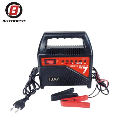 China Car Battery Charging Low Price 6V/12V 6AMP Universal Lead Acid Portable Auto Battery Charger for sale