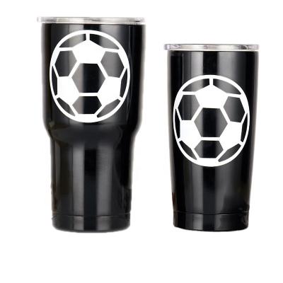 China New Style Sustainable Gift Spill Proof Tumbler Metal Mugs With Lids Reusable Travel Coffee Mug Football Hotter Water Bottle For Sports for sale