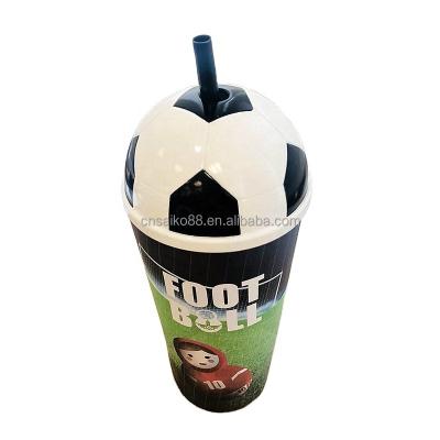 China Amazon Success Viable 2022 Soccer Cups New Style Topper Cups 2022 Style Tumbler Mug With Lid And Straw Plastic Water Bottle for sale