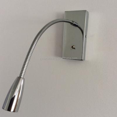 China Modern Modern Hotel Used Bedside Led Wall Reading Lamp With Flexible Gooseneck for sale