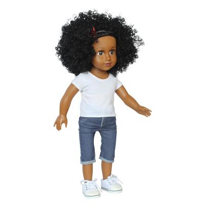 China 2019 New Black Cartoon Doll Toy 18 Inch Skin African American Girl for sale