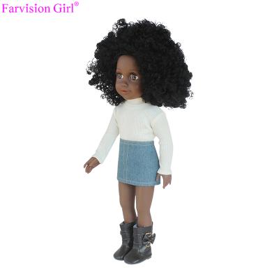 China Farvision Afro African Custom Girl Doll Cheap 3d Face Doll Black Doll for sale