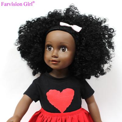 China Staring Eyes 18 Inch Vinyl Doll African Black Doll Customized Toy Black Doll for sale