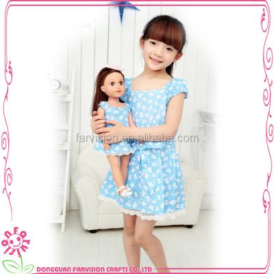 China Educational Toy Flower Pattern Doll Red Dress, American Doll Clothes Girl for sale