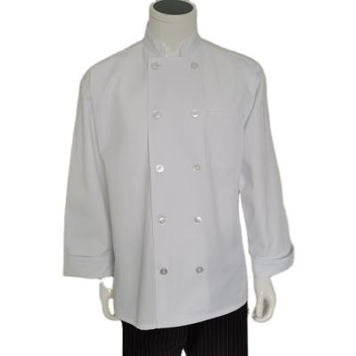 China Good Simple Customized Breathable Chef Coat Uniforms Chef Jackets For Restaurant And Bar Polyester / Cotton for sale