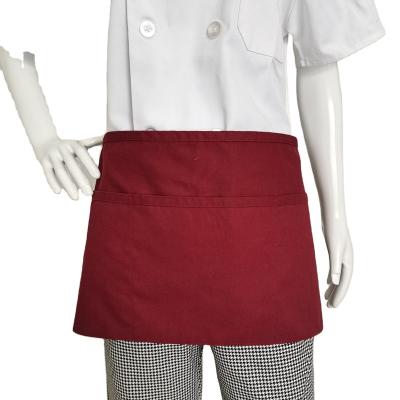 China Retro Restaurant Apron Half Bistro Apron 3 Pockets Breathable Waist Apron For Kitchen For Hotel And Restaurants for sale