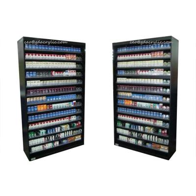 China Retail Stores Tobacco Showcases Rack Cabinet Rack Display Overhead Cigarettes for sale