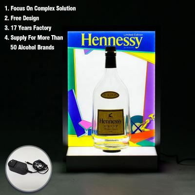 China Convenient Custom Vodka Bottle Glorifiers Led Display Bar Light Base Back Bottle Glorifiers for sale