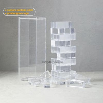 China Eco-Friendly Custom Game Pieces Wholesale Custom Classic Large Satom Lucite Tumble Tower Acrylic Clear Game for sale