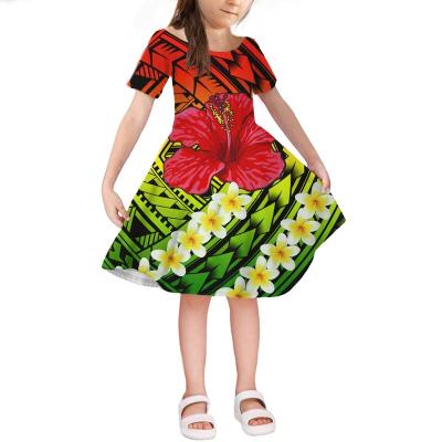 China New Design Breathable Girls Dress Hawaii Kids Girls Floral Princess Dress Casual Wear Kids Clothes Girls Dress Wholesale for sale