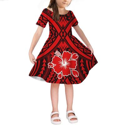 China Breathable Hot Sale Girls Dress Samoan Summer Short Sleeve Dress Designs Girl Party Princess Dresses Kids Teen Clothes 4 -14Years for sale