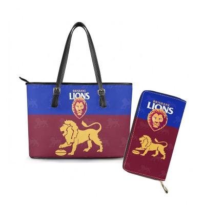 China 2022 High Quality Handbags For Women Australia AFL Lions Long Purse Tote Bags For Women Brisbane And Handbags For Women 2 Pcs POD for sale