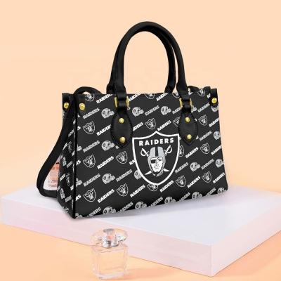 China Wholesale High Quality Luxury Handbags For Women Oakland Raiders Pattern Women's Shoulder Bags Team Design Tote Bag Custom Handbag for sale