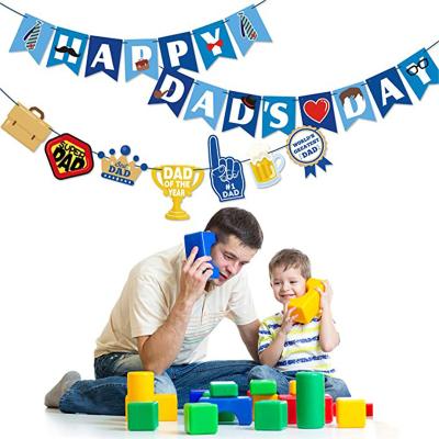 China Custom Happy Dad's Day Paper Lettering Banner Festival Decoration Father's Day Party Celebration Decoration Banners for sale