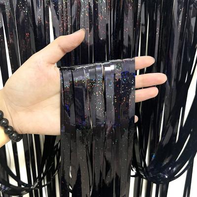 China Festival Decoration Wholesale 1*2m Foil Rain Curtain Birthday Party Wedding Background Decoration Multicolor Rain Silk Curtain for sale