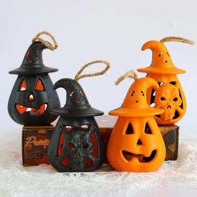 China Holiday Decorations Halloween Jack-O-Lantern Horror Skeleton Candle Lamp Venue Venue Decoration Props New LED Lantern for sale