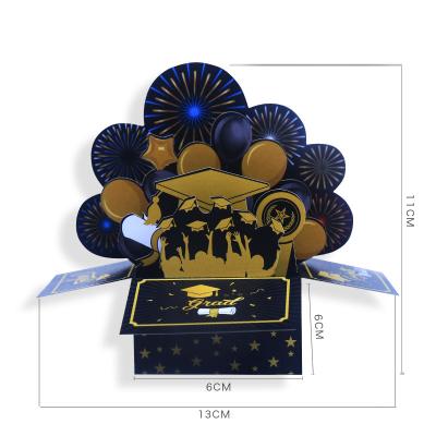 China Festival Decoration Custom Printing Personalize Funny 3D Pop Up Greeting Cards Graduation Handmade Paper Greeting Card With Envelopes for sale