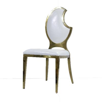 China Modern Events Used Gold And White Stainless Steel Wedding Washington Dining Chair for sale