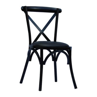 China Factory Modern Provinci Dine Black Cross Back Wood Chair for sale