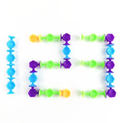 China COLOR TREE kids suction cup toys environmental friendly silicone building block building set building kit educational toys for sale