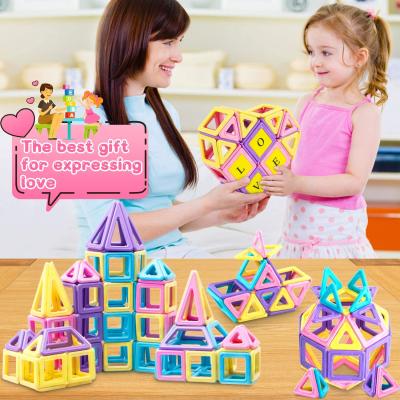 China Eco-friendly Material Top Selling Guaranteed Quality Plastic Toys Building Block Magnetic Toys Sets Colorful Macaron Building Blocks for sale