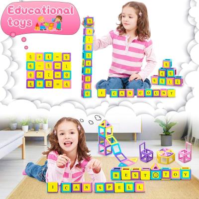 China Eco-friendly Material Top Selling Guaranteed Quality Plastic Toys Magnetic Building Blocks Castle Magnetic Toys Magnet Tiles Gift for sale