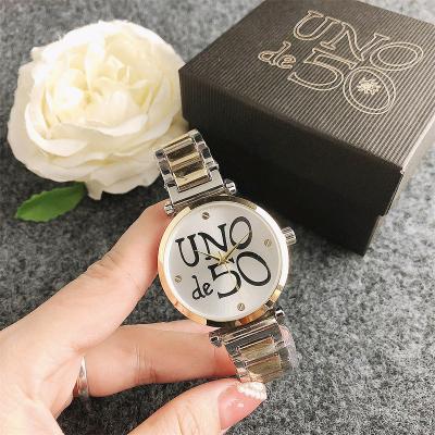 China Day/date 38MM stainless steel watch OEM ODM watch case mujer reloj de cuarzo customized top casual wristwatch brand UNOde50 watch for sale