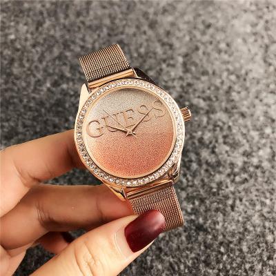 China Luxury Women Mesh Stainless Steel Branded Quartz Watch High Quality Popular Online Custom Wholesale Auto Date In Wristwatches for sale