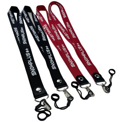 China Durable Whlesale Personalized High Quality Custom Silk Screen Printed Logo Neck Nylon Lanyards With Silicone Ring No Min Order for sale