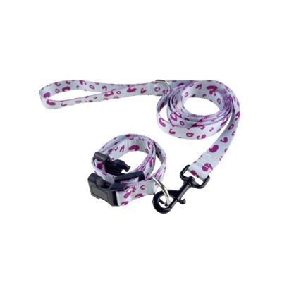 China 2022 Flower Custom Holiday Fashion Sublimation Polyester Webbing Soft Dog Collar And Leash Set Luxury Personalized for sale