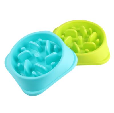 China Viable Fun Pet Bowl Slow Plastic Feeder Anti-Clog Feeder Prevents Swelling Plastic Dog Pet Slow Feeder Bowl for sale