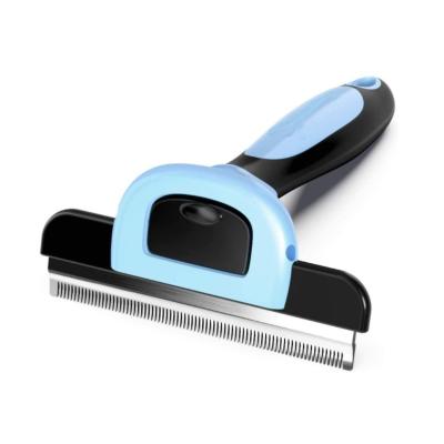 China Viable Dog Deshedding Grooming Tool Cleaning Dog Brush Stainless Steel Hair Removal Dog Comb Brush for sale